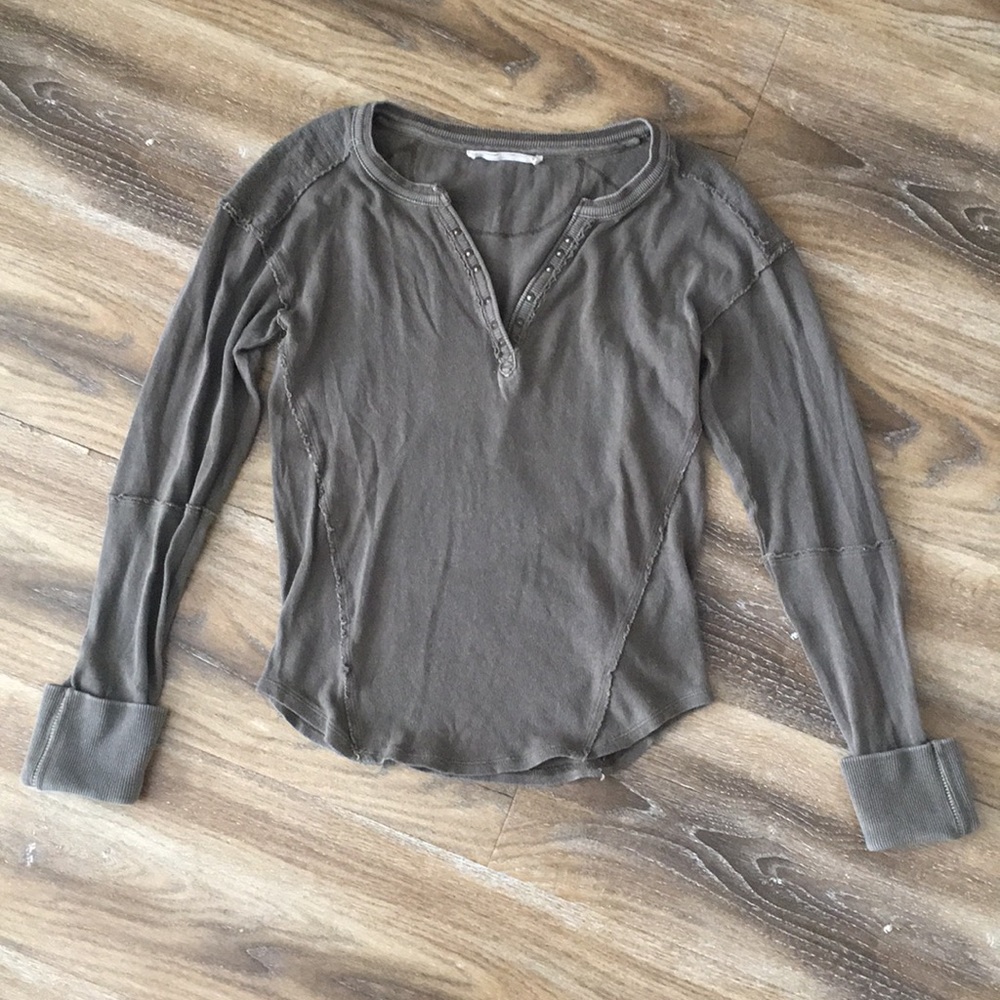 Free People We the Free Military Mix Henley
